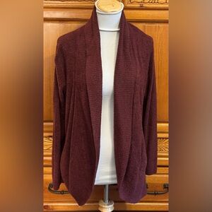 Ultra Soft Chic Burgundy Open Front Cardigan